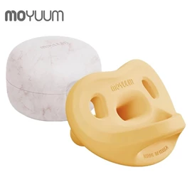韓國Moyuum 白金矽膠安撫奶嘴連盒/ 3號 芥末黃
