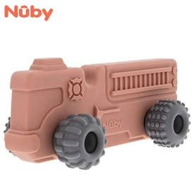 美國Nuby 矽膠固齒牙膠玩具/ 消防車