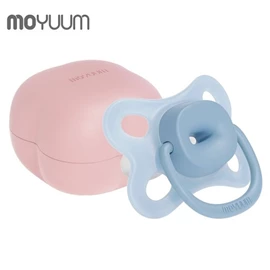韓國Moyuum 透氣矽膠安撫奶嘴連盒/ 1號 藍色