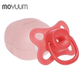 韓國Moyuum 透氣矽膠安撫奶嘴連盒/ 3號 紅色