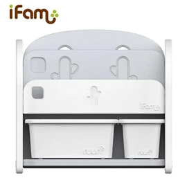 韓國iFam 兒童玩具書架收納組(連收納盒2個)-白色