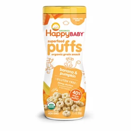 美國HappyBABY 有機嬰兒泡芙(6個月起)-香蕉南瓜 60g