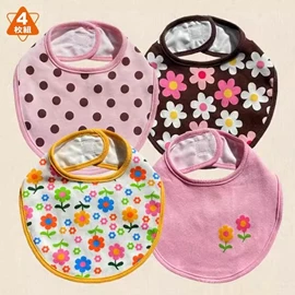 嬰兒純棉口水巾-女款 4枚入