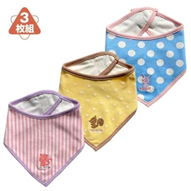 嬰兒純棉三角口水巾-女款 3枚入