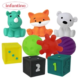 美國infantino 軟身多質感玩偶套裝-9件裝