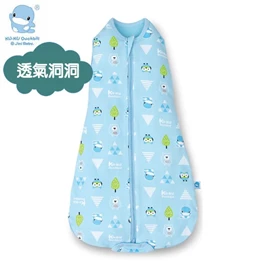 台灣KuKu Duck 超好眠洞洞成長包巾-冬景湖藍