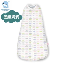 台灣KuKu Duck 超好眠洞洞成長包巾-秋月粉櫻