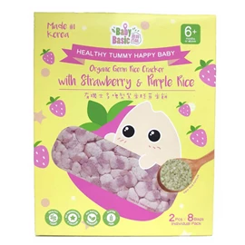 Baby Basic 寶寶百味 有機胚芽米餅(士多啤梨紫米)-2片X8包