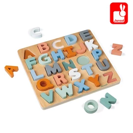 法国Janod 木制双面字母拼图黑板