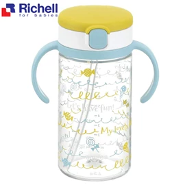 日本Richell Aqulea 吸管水杯-黃色 320ml