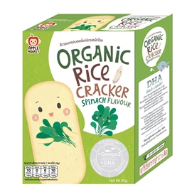 Apple Monkey 有機DHA牙仔餅(低敏)-30G(3G X 10包)菠菜味