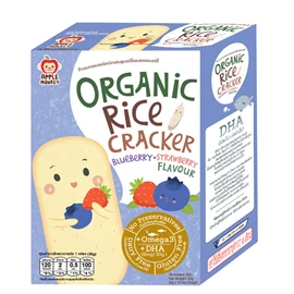 Apple Monkey 有機DHA牙仔餅(低敏)-30G(3G X 10包)藍莓士多啤梨