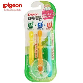日本Pigeon 婴幼儿练习牙刷套装-第一至三阶段 3支装