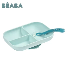 法國BEABA 矽膠分隔餐具套裝-2件套 藍色