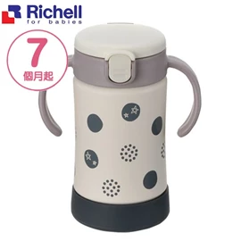 日本Richell TLI 第3代 不锈钢吸管保温杯-波点 300ml