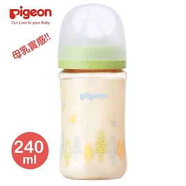 日本Pigeon 母乳實感寬口徑PPSU奶瓶-240ml 森林