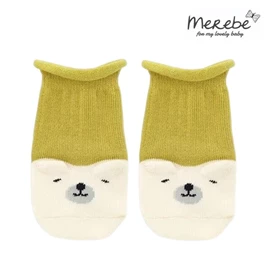 韓國Merebe 嬰兒短襪-北極熊 芥末黃