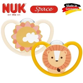 德國Nuk Space 超透氣安撫奶嘴/ 18-36M 獅子+太陽 兩個裝