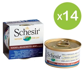 Schesir 猫罐头/ 水煮系列 吞拿鱼白饭鱼饭 85g X 14罐