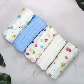 Lenny World 六層純棉紗巾-5條裝 30 X 30cm