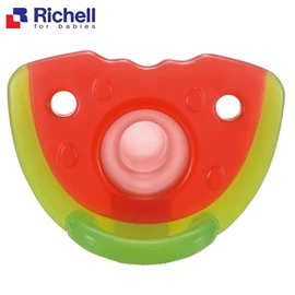 日本Richell 全矽胶安抚奶嘴连收纳盒(3个月以上)-西瓜