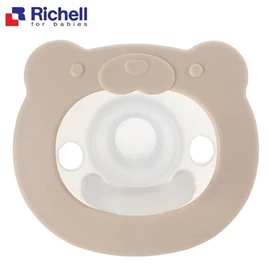 日本Richell 安抚奶嘴连收纳盒(3个月以上)-小熊