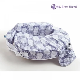 美國My Brest Friend 可調式O型哺乳枕(純棉);藍色印花