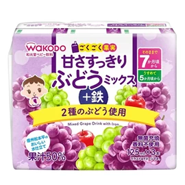 日本和光堂 嬰兒果汁(含鐵)-混合提子汁 125ml x3包