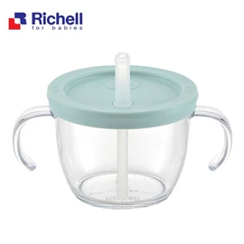 日本Richell Axstars 吸管水杯(可泵水)-淺藍 150ml