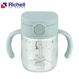 日本Richell Axstars 吸管水杯-淺藍 200ml