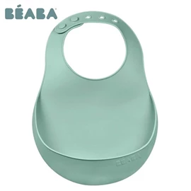 法國BEABA 柔軟矽膠圍兜-鼠尾草綠