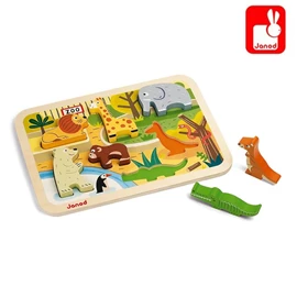 法国Janod 幼儿木制拼图-动物园