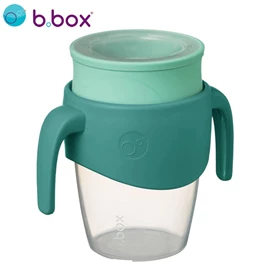 澳洲b.box 360度自主學飲杯-墨綠/湖水綠