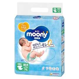 日本Moony 超透氣紙尿片-NB碼 76片(5kgs內)