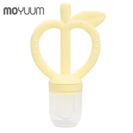 韓國Moyuum 白金矽膠牙膠及水果咬咬棒-蘋果型 檸檬黃