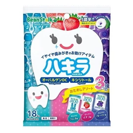 日本雪印 BeanStalk 幼兒無糖健齒糖-3種口味 18粒獨立包裝