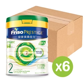 荷蘭Friso Prestige Bio 有機皇家美素佳兒 嬰兒配方奶粉/ 2號(6-12個月) 800g X 6罐