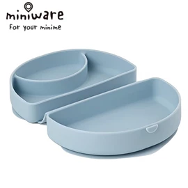 美國Miniware 摺疊矽膠餐盒-地中海藍