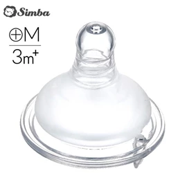 台湾小狮王 Simba 母乳记忆超柔防胀气宽口十字奶嘴-M码 3m+