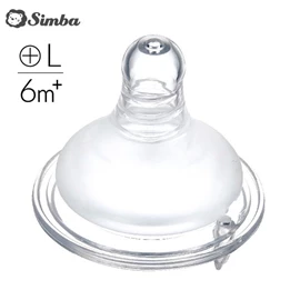 台湾小狮王 Simba 母乳记忆超柔防胀气宽口十字奶嘴-L码 6m+