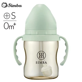 台灣小獅王 Simba 蘊蜜鉑金PPSU寬口奶瓶(連吸管把手)-200ml 綠沐