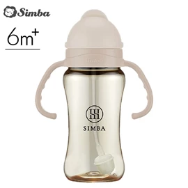 台灣小獅王 Simba 蘊蜜鉑金PPSU防漏滑蓋學習水杯-270ml 杏茶