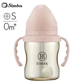 台灣小獅王 Simba 蘊蜜鉑金PPSU寬口奶瓶(連吸管把手)-200ml 栗粉