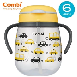 日本Combi LakuMug 學習杯(吸管型)-活力車車 340ml
