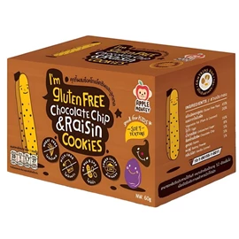 Apple Monkey 手指餅曲奇(低敏無麩質)-朱古力粒葡萄乾味 20G X 3包