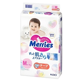 日本花王 Merries 嬰兒紙尿片-增量裝 M碼54片(6-11kgs)