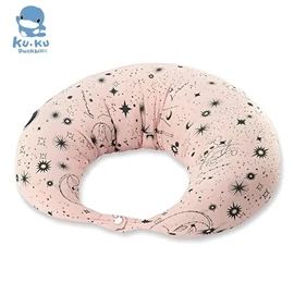台灣KuKu Duck 涼感授乳月亮枕-氣質粉