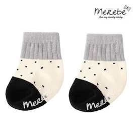 韓國Merebe 嬰兒短襪-灰色
