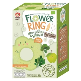 Apple Monkey 有机花花糙米饼(低敏无麸质)-30G 苹果西兰花菠菜