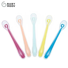 法國 Babymoov 第一階段矽膠餵食匙-5件組